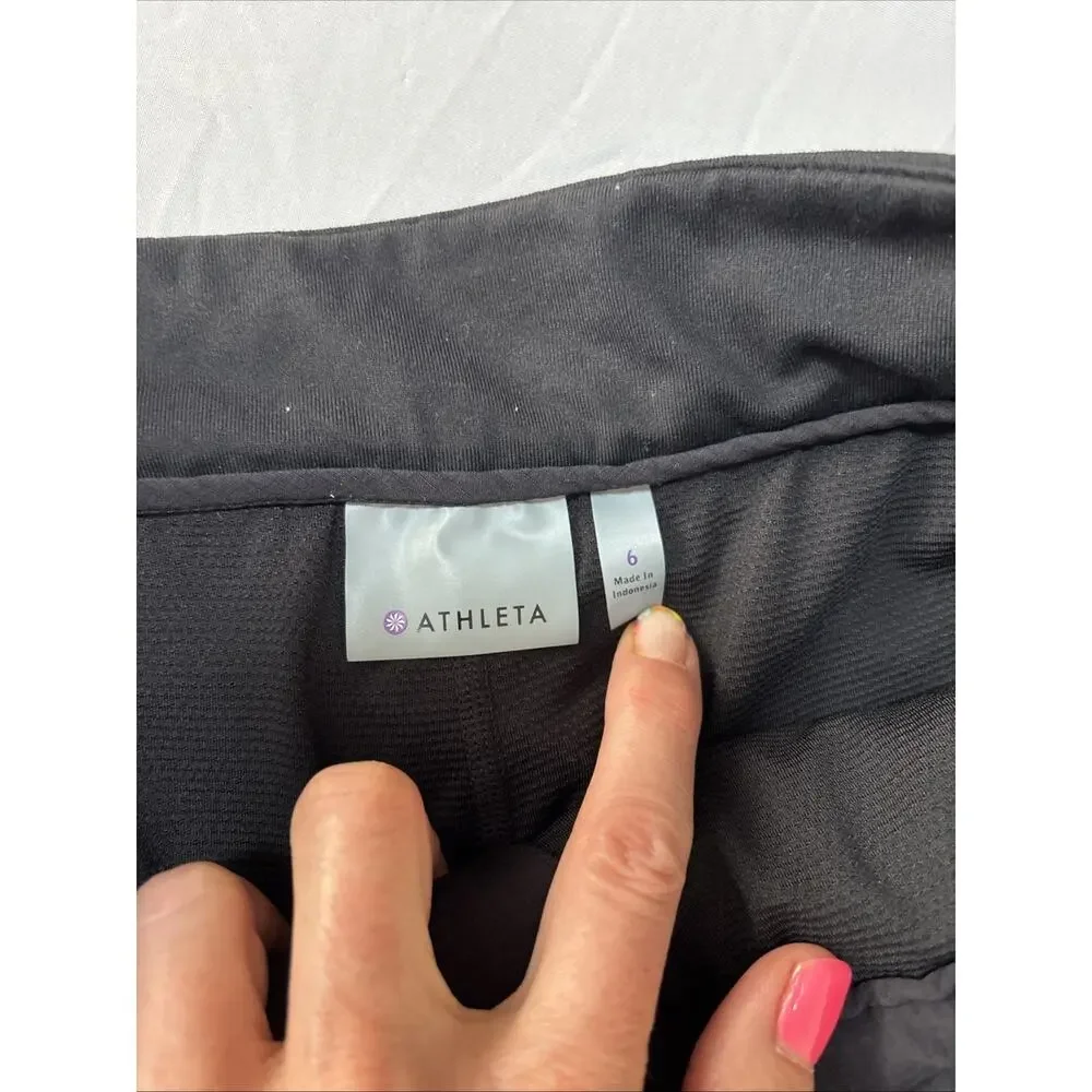 Athleta Women’s 6 Black Trekkie‎ 2.0 Cargo Hiking Skort Skirt Pockets Athleisure